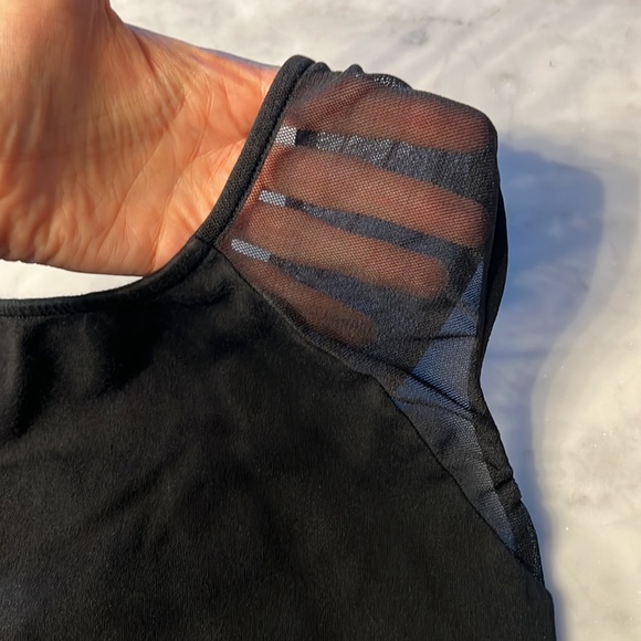 Express black tank with mesh cap sleeves. Small. Cotton Modal Spandex - Picture 2 of 5